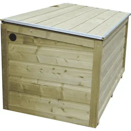 Lutra Kussenbox - Hout - Naturel - 160x67x67cm, foto 2