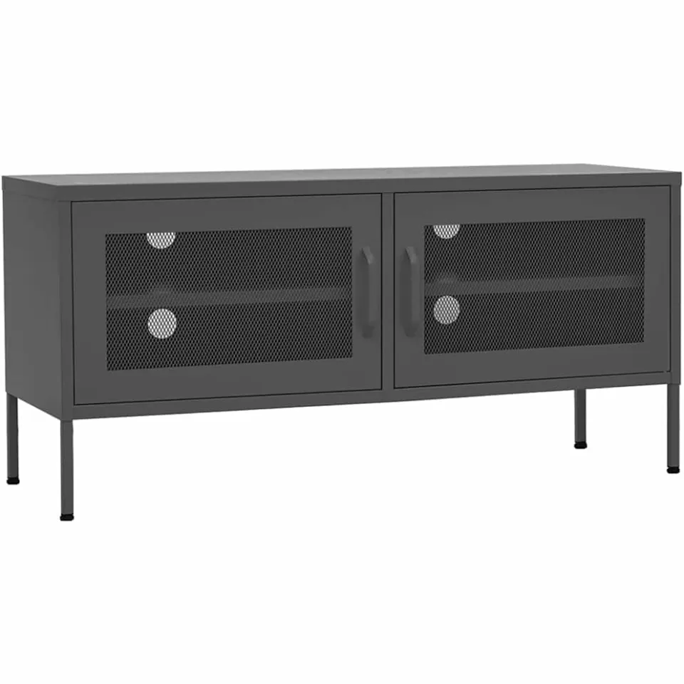 vidaXL Tv-meubel 105x35x50 cm staal antracietkleurig, foto 3