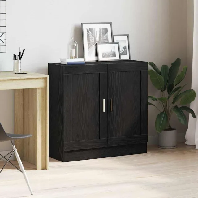 vidaXL Boekenkast 3-laags 82,5 x 30,5 x 80 cm Bewerkt hout Zwart Eiken, foto 2