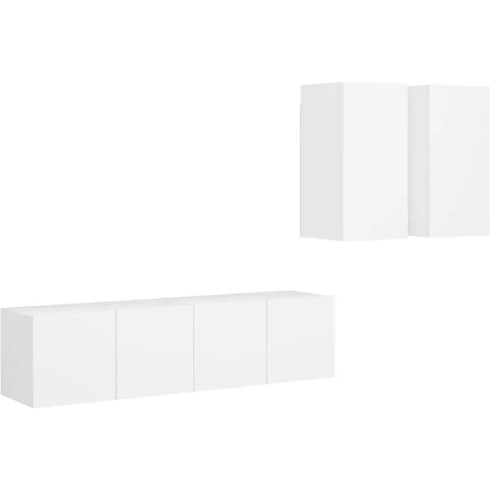vidaXL 4-delige Tv-meubelset bewerkt hout wit, foto 3