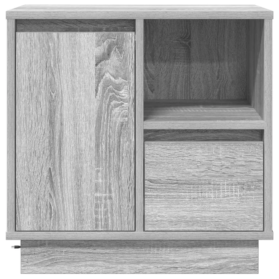 vidaXL Nachtkastje 2 st Grijs 50 x 34,5 x 50 cm. Bewerkt hout, foto 4