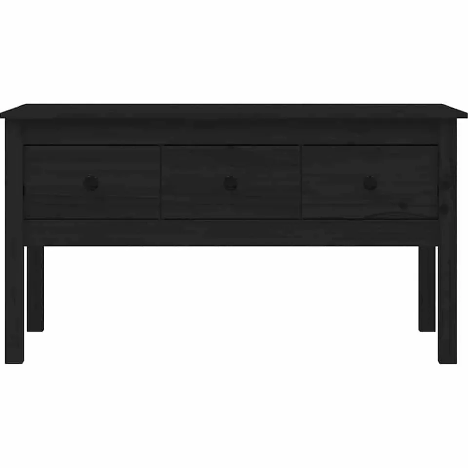 vidaXL Salontafel 102x49x55 cm massief grenenhout zwart, foto 3