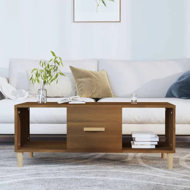 vidaXL Salontafel 102x50x40 cm bewerkt hout bruin eikenkleur, foto 2