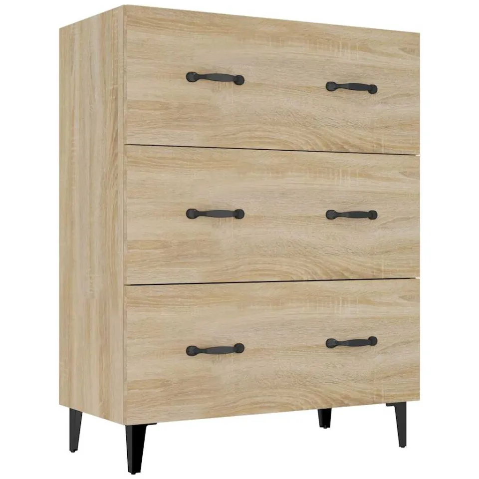 vidaXL Dressoir 69,5x34x90 cm bewerkt hout sonoma eikenkleurig, foto 4