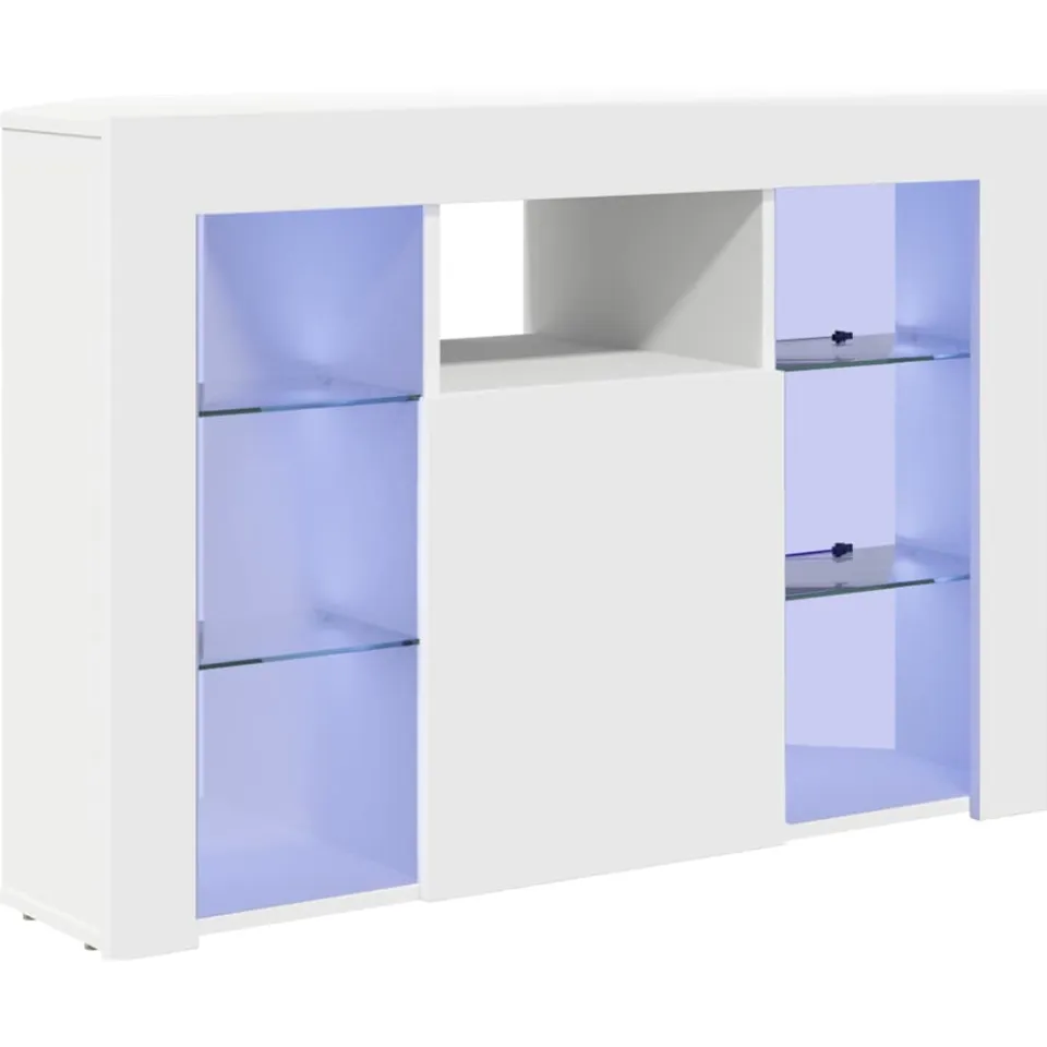 vidaXL Hoek LED TV Kast 100x40x68cm Wit Bewerkt hout, foto 3