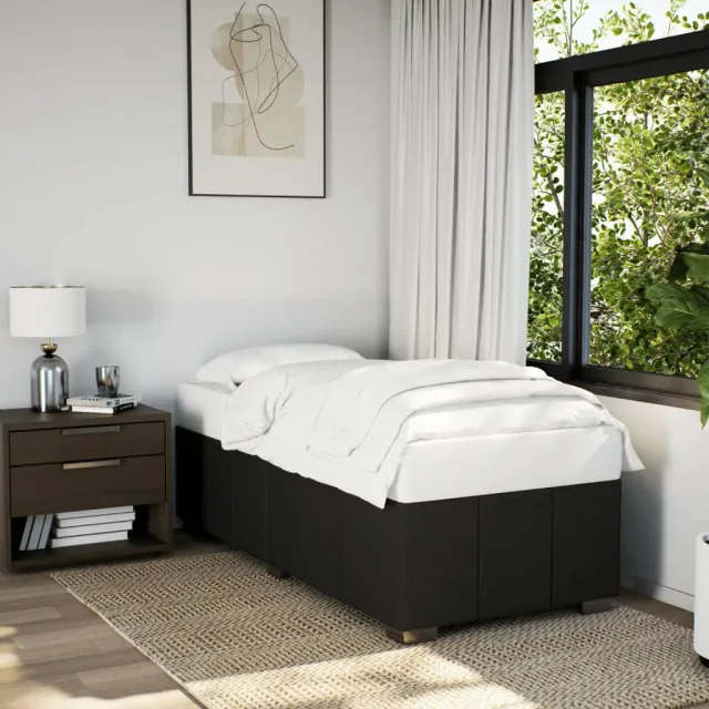 vidaXL Bedframe zonder matras 80x200 cm stof zwart
