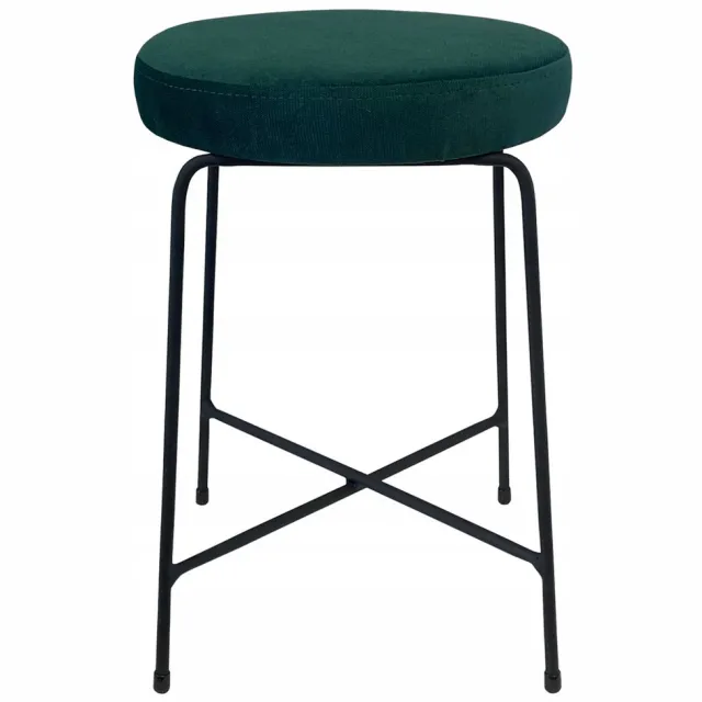 Bias Groene metalen barkruk BOBI, 47 cm hoog, zachte zitting