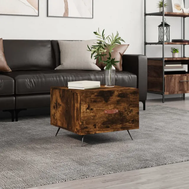 vidaXL Salontafel 50x50x40 cm bewerkt hout gerookt eikenkleurig, foto 2