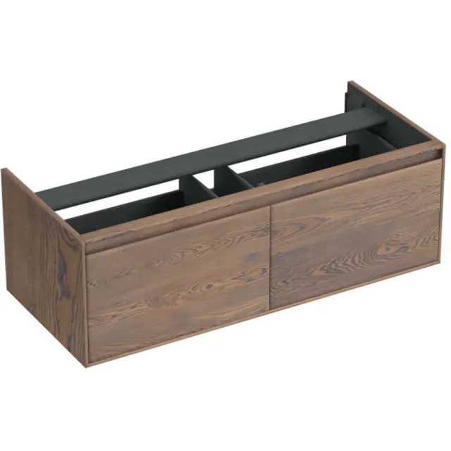 Forzalaqua Onderkast Forzalaqua Reno 120x51x40 Cm 2 Lades Softclose Eiken Havanna Bruin