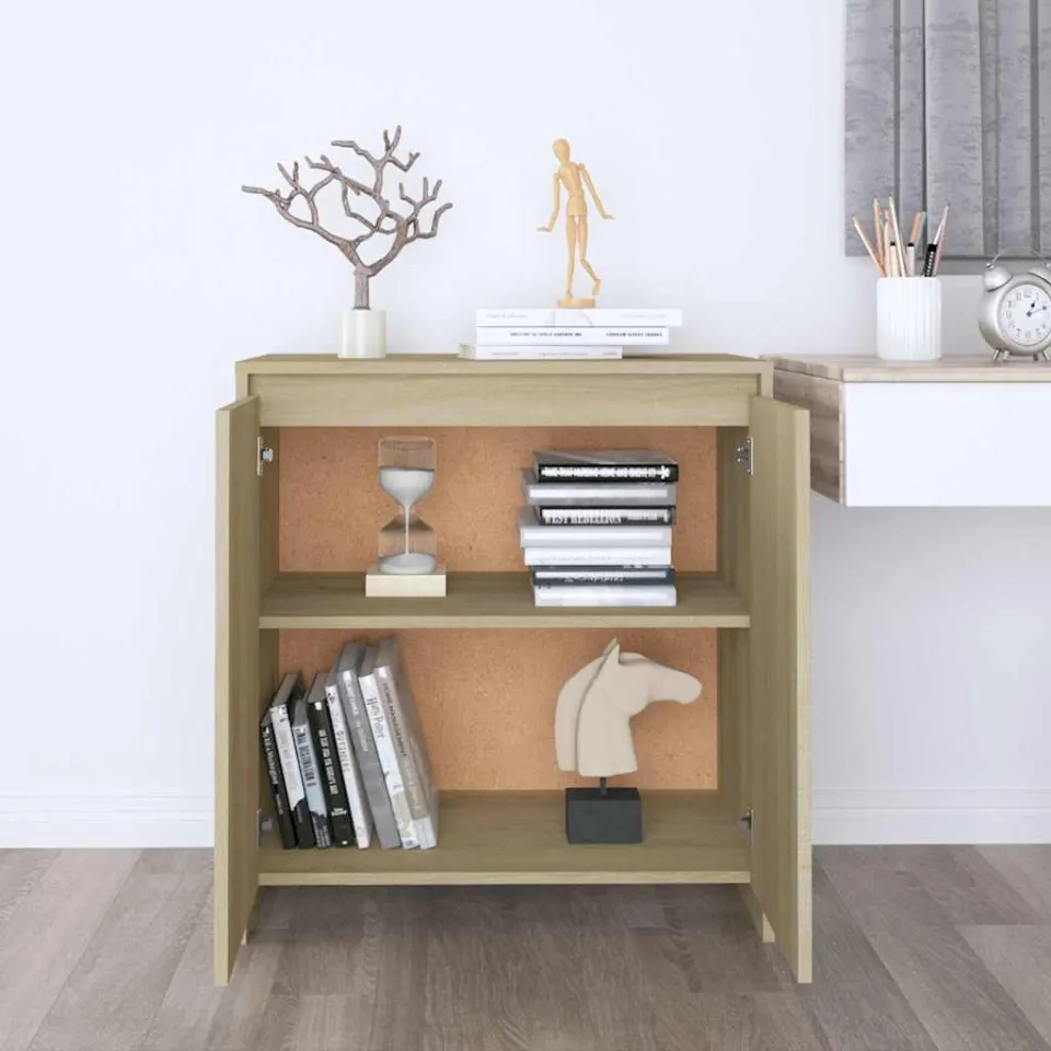 vidaXL Dressoir 70x41x75 cm bewerkt hout sonoma eikenkleurig, foto 3