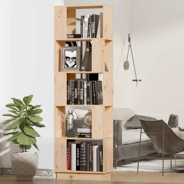 vidaXL Boekenkast/kamerscherm 51x25x163,5 cm massief grenenhout bruin, foto 2