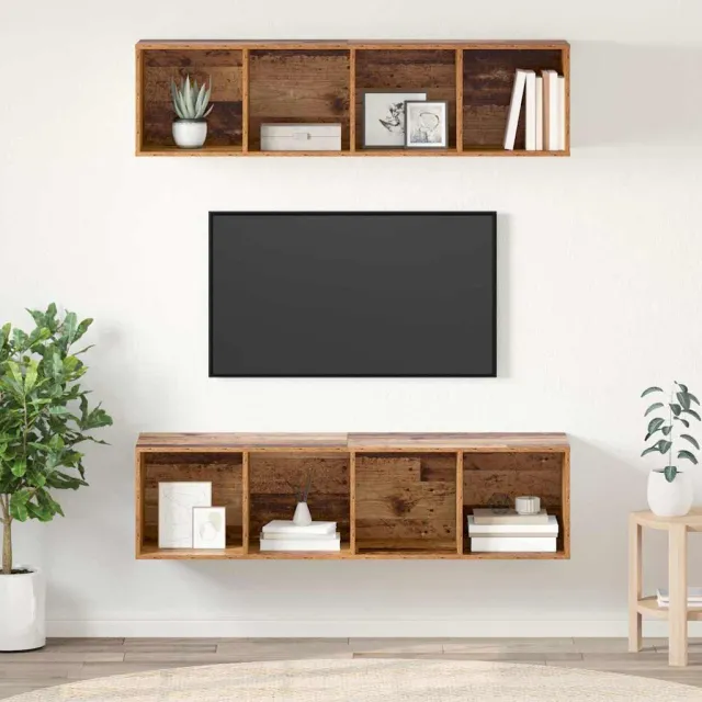 vidaXL Tv-meubelset 2 st 37 x 37 x 142,5 cm Oud Hout bruin, foto 2