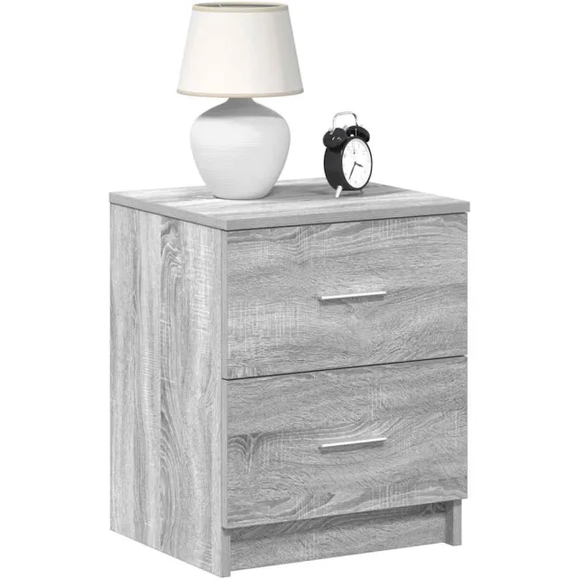 vidaXL Nachtkastjes 2 st met 2 lades 40x36x50 cm grijs sonoma eiken Bruin