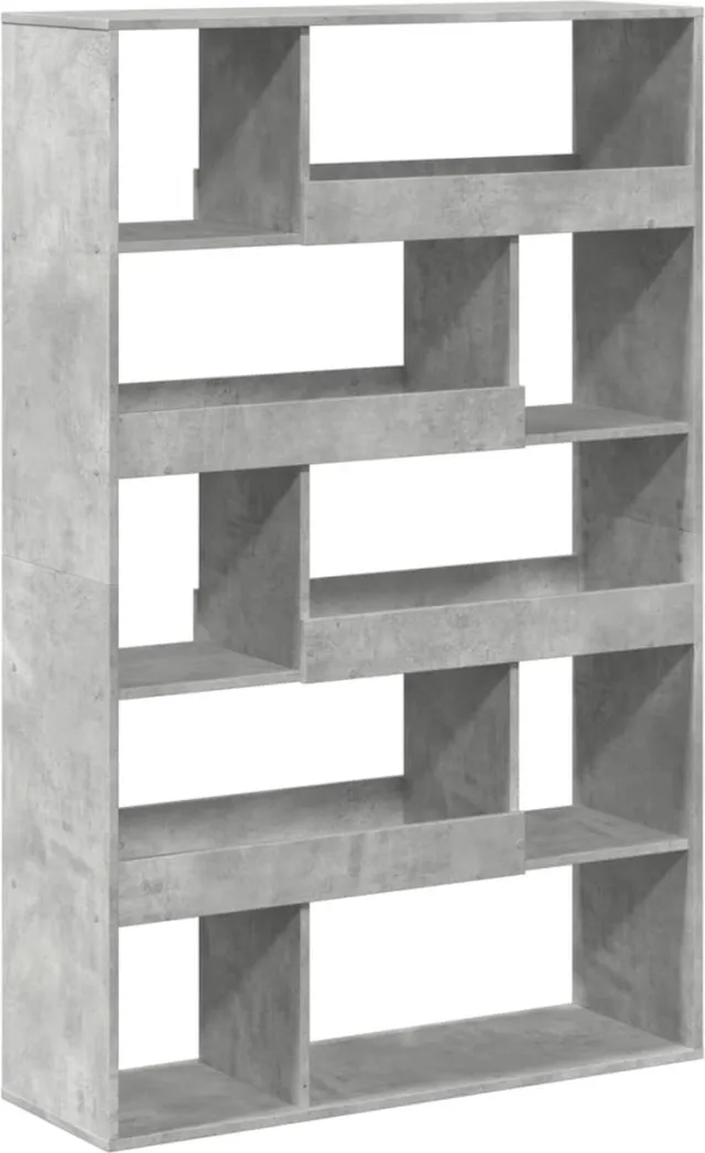 vidaXL Boekenkast - 100x33x156,5 - cm - bewerkt - hout - betongrijs
