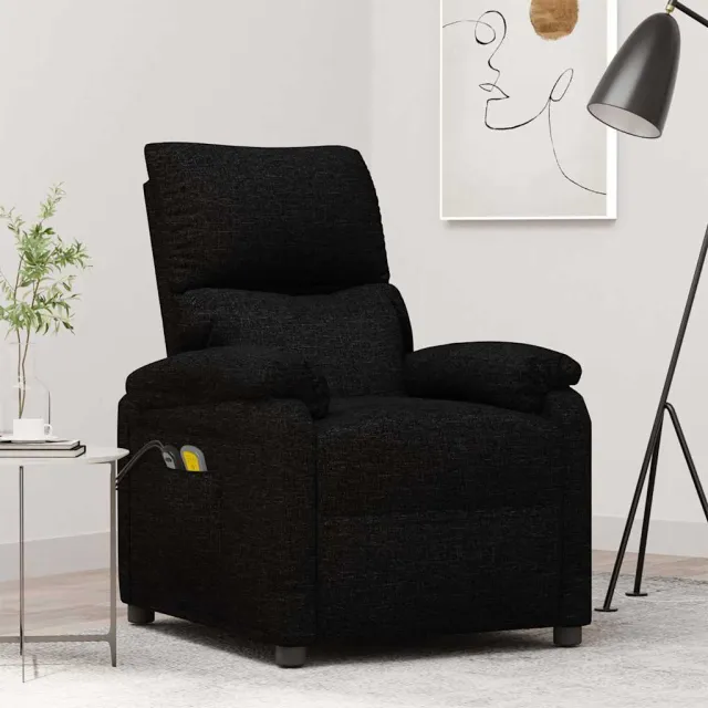 vidaXL Massagestoel elektrisch stof zwart, foto 2