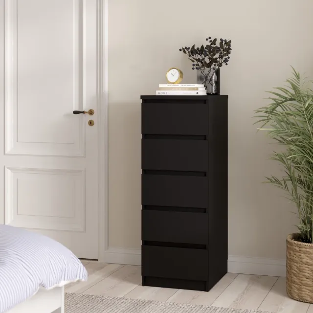 Woonexpress Luna Ladekast Zwart - 5 Lades - Greeploos Modern & Slank Design