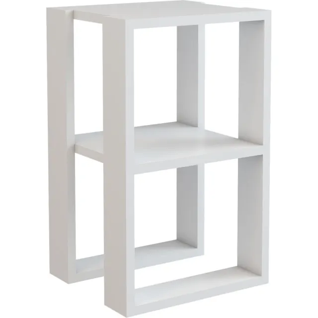 en.casa Bijzettafel Thyholm met plank 55x30x30 cm wit