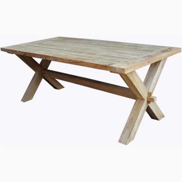 van der Leeden Tuintafel Ibiza Cross Teak 180x100 Zwart