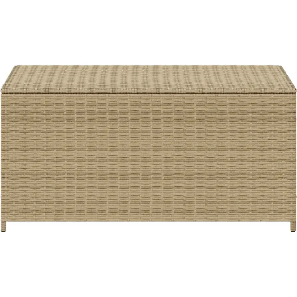 vidaXL Tuinbox met wielen 190 L poly rattan gemengd beige