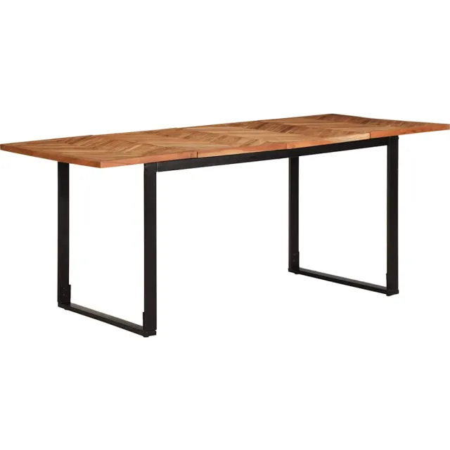 vidaXL Eettafel 180x90x75 cm massief acaciahout Bruin