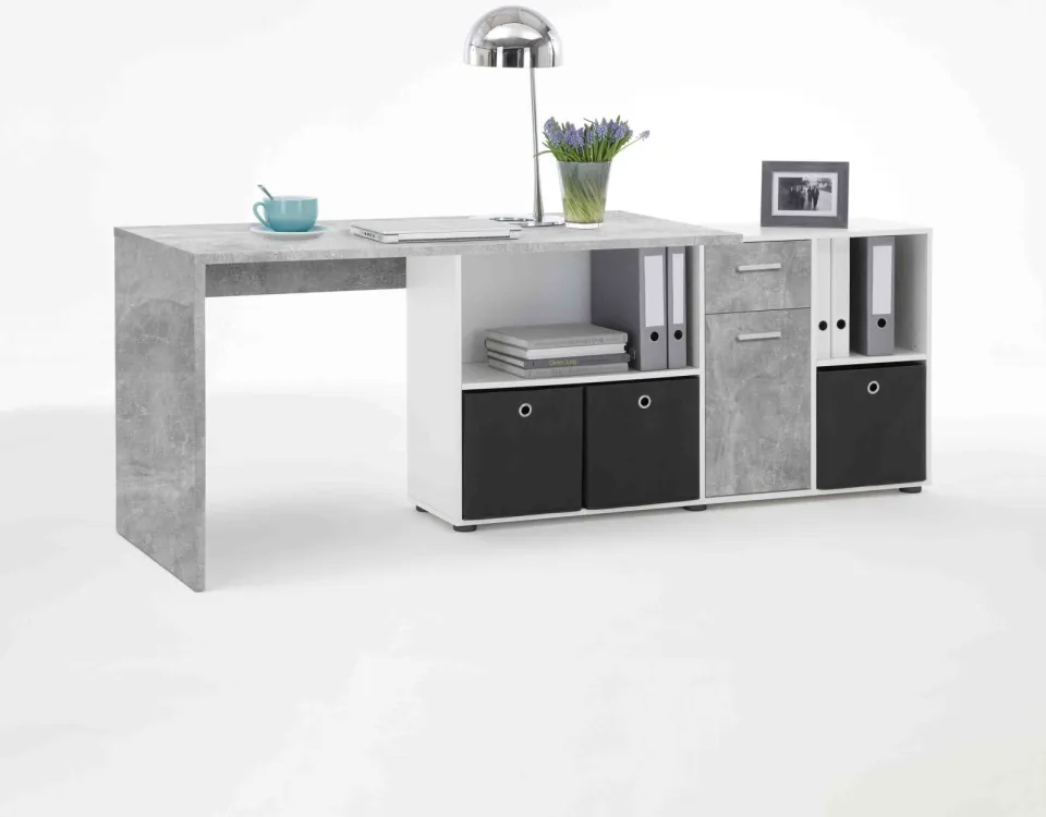Bureau Apollo Beton-Wit Grijs | Wit