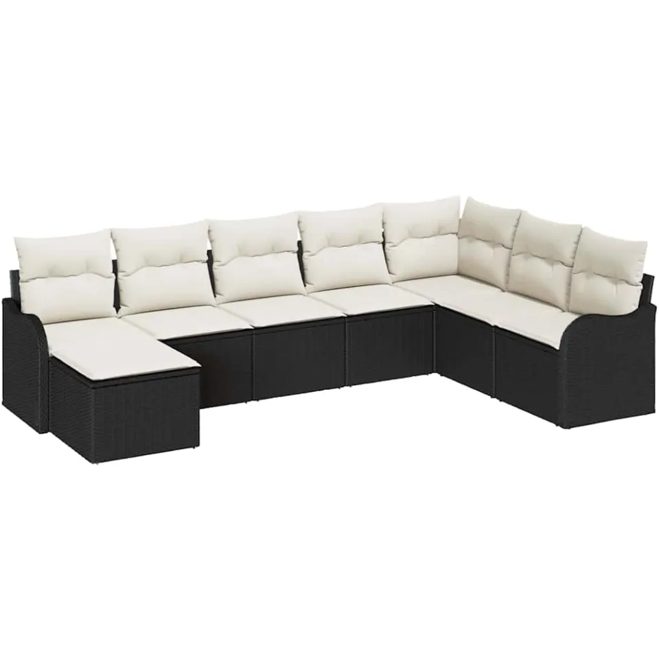vidaXL Tuin Sofa Set 8 st Zwart poly rattan