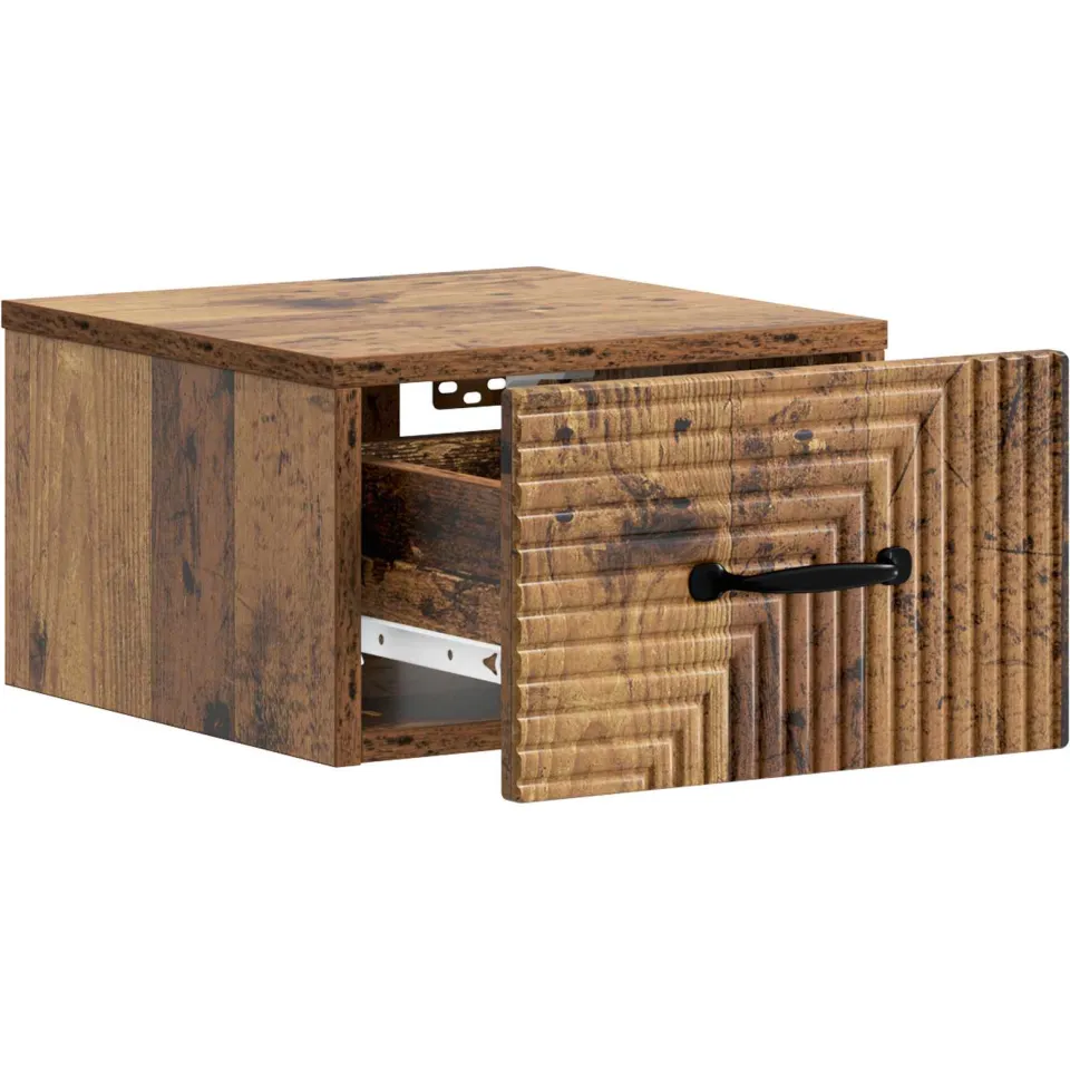 vidaXL Wandbeugel Bedkast Oud hout 34,5 x 33 x 20 cm Bewerkt hout bruin, foto 3