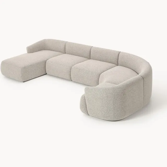 Westwing Collection XL modulaire bouclé bank Sofia beige