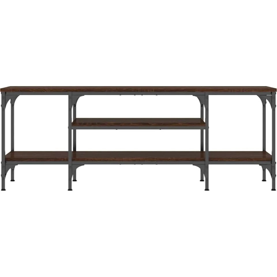 vidaXL Tv-meubel 121x35x45 cm bewerkt hout en ijzer bruin eikenkleur