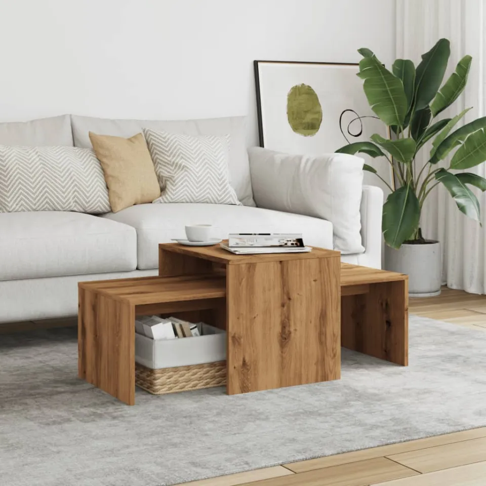 vidaXL Salontafel 100x48x40 cm bewerkt hout artisanaal eikenkleurig, foto 3