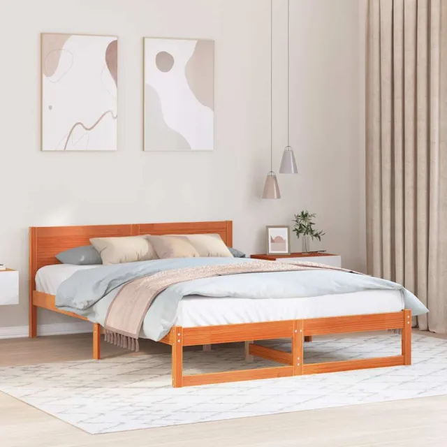 vidaXL Bedframe Wasbruin 160 x 200 cm Massief grenenhout