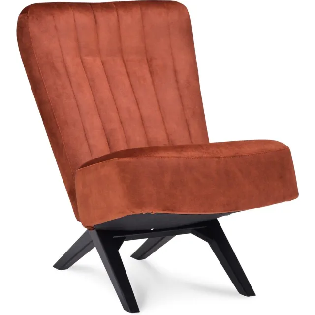 Icon Living Fauteuil Dave - Velours Adore Copper - Poot Zwart Koper