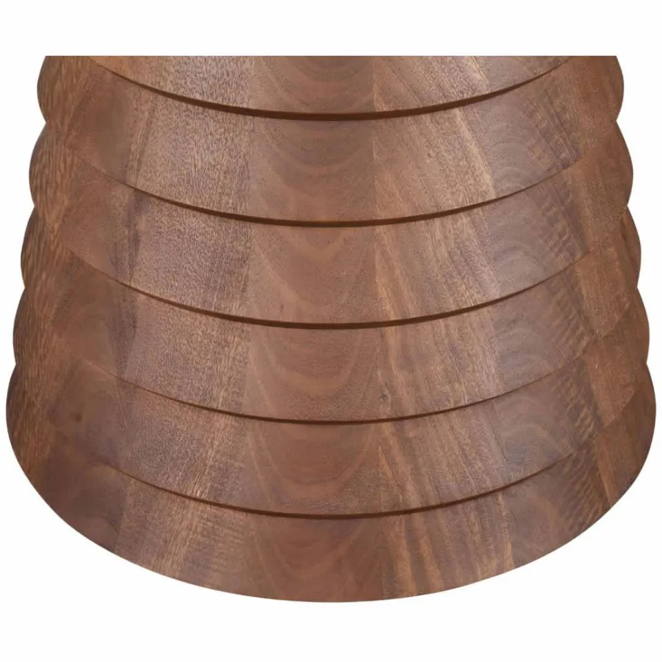Giga Meubel Eettafel Marín - Rond Donkerbruin Mangohout - 130x130x76cm, foto 5