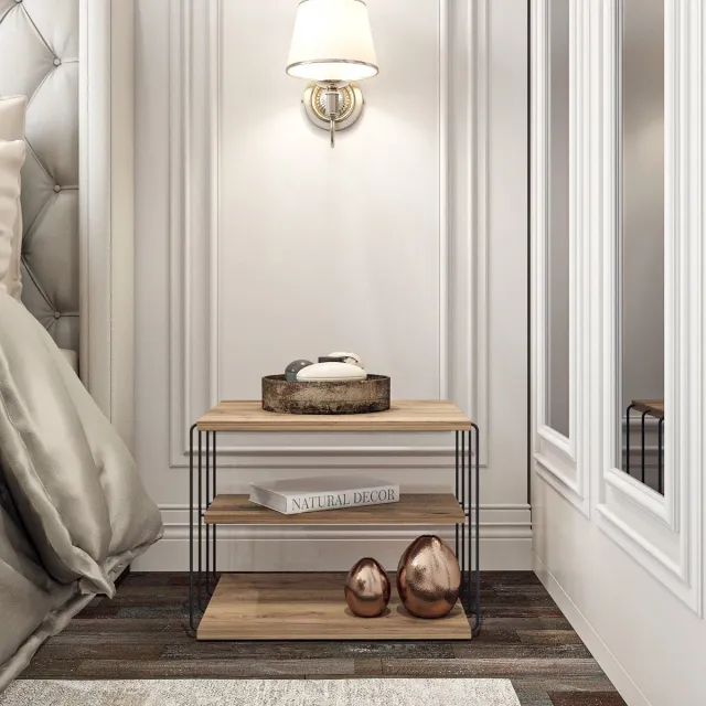 Skye Decor Asir - Bijzettafel - Atlantische den - Zwart - 33 x 40 x 33 cm Atlantische denZwart