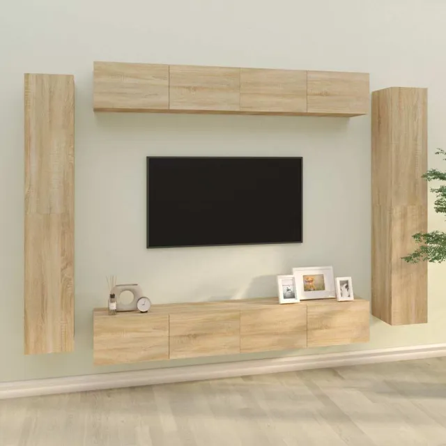 vidaXL 8-delige Tv-meubelset bewerkt hout sonoma eikenkleurig, foto 2
