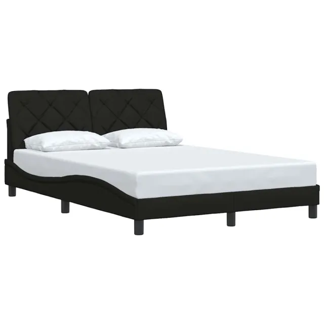 vidaXL Bedframe zonder matras 120x200 cm stof zwart