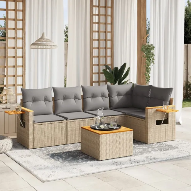 vidaXL Patio Sofa Set 5-zits Beige en Grijs, foto 2