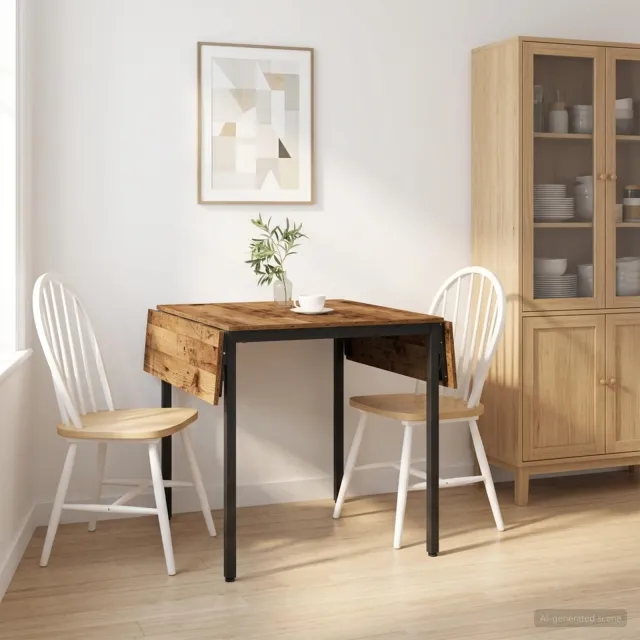 vidaXL Uitschuifbare eettafel 120 x 81,5 x 75 cm Bewerkt hout Oud hout Bruin