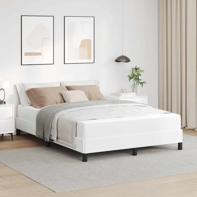 vidaXL Bedframe met matras Puur Wit 140 x 190 cm Stof