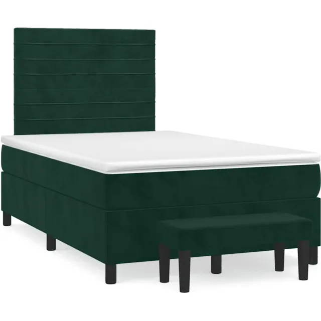 vidaXL Boxspring met matras fluweel donkergroen 120x190 cm groen