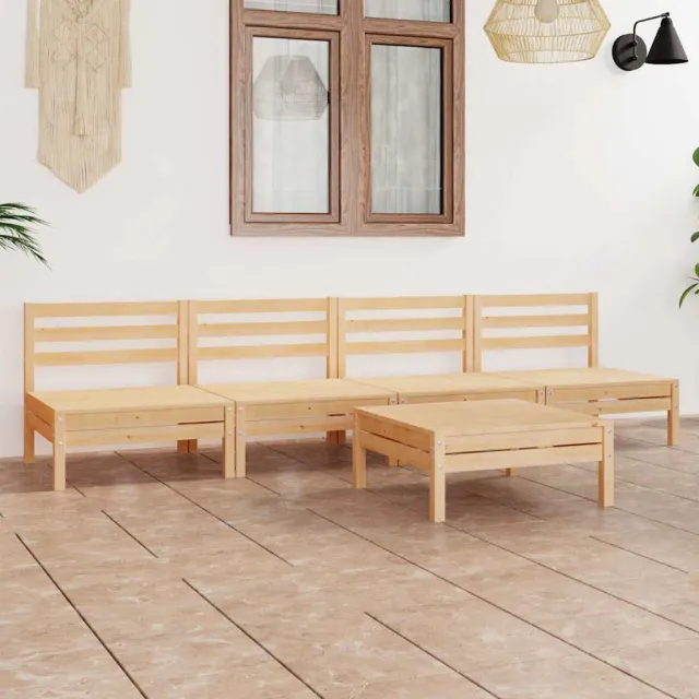 vidaXL 5-delige Loungeset massief grenenhout bruin, foto 2