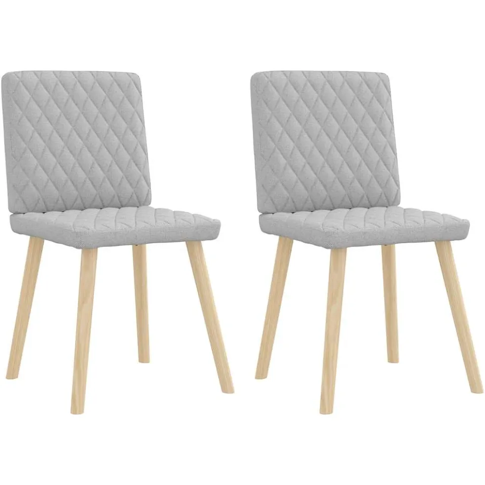 vidaXL Eetkamerstoelen 2 st stof wolk grijs, foto 3