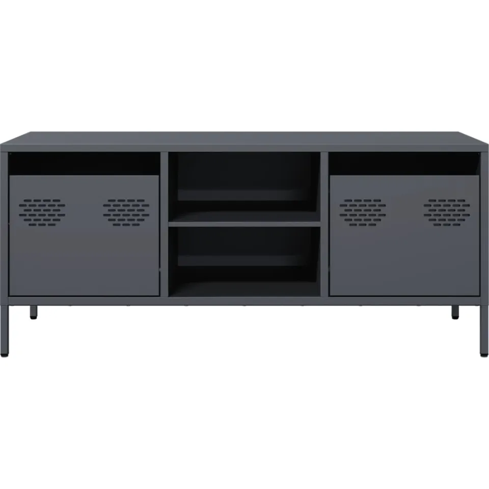 vidaXL Tv-meubel 101,5x39x43,5 cm koudgewalst staal antracietkleurig, foto 4