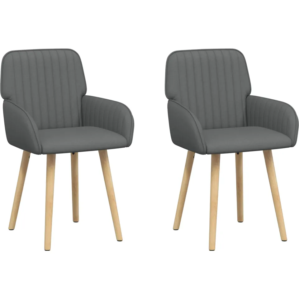 vidaXL Eettafelstoelen 2 st Stof Donkergrijs 56,5 x 50 x 87,5 cm, foto 3