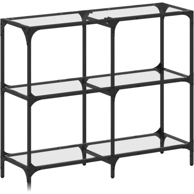 vidaXL Wandtafel - met - transparant - glazen - blad - 98x30x81 - cm - staal transparant glas