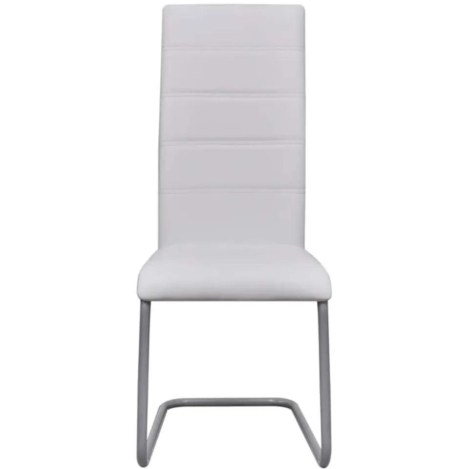 vidaXL Eetkamerstoelen 6 st kunstleer wit, foto 3