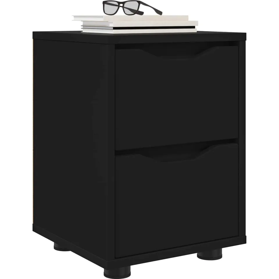 vidaXL Nachtkastjes 2 st Zwart 30,5 x 30 x 43 cm Bewerkt hout