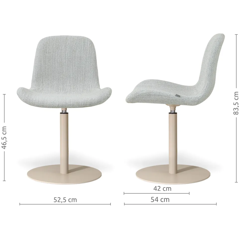 Nolon Niva-Fé draaibare tulp eetkamerstoel grijs melange - beige onderstel, foto 2