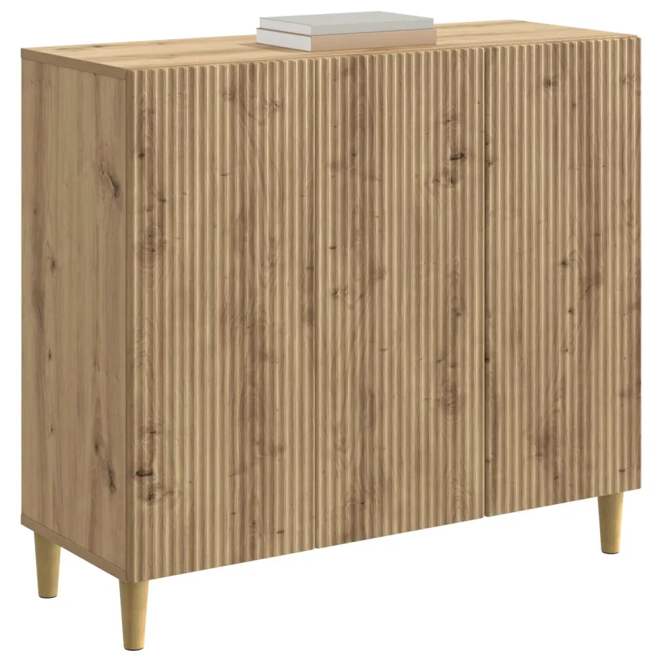 vidaXL Dressoir Artisanaal eiken 89 x 34,5 x 80 cm Bewerkt hout Bruin