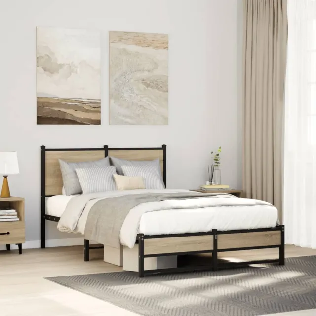 vidaXL Bedframe zonder matras metaal sonoma eikenkleurig 120x200 cm